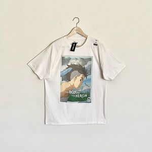NEW Studio Ghibli The Boy and the Heron Poster Anime Off White T Shirt Adult L